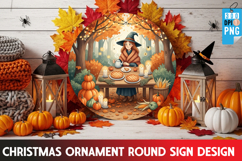 Halloween Ornaments Round Sign PNG, Halloween Round Sign PNG Product Image 1
