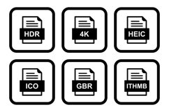 Set Of File Formats Icons Product Image 1