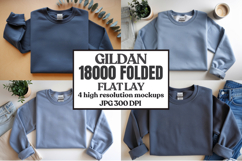 Gildan 18000 Sand Folded Flat Lay Mockups Product Image 1