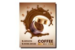 Coffee Bean Scrub Creative Promotion Poster Vector Product Image 1