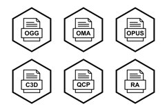 Set Of File Formats Icons Product Image 1
