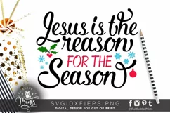 Jesus Is The Reason For The Season SVG | Christmas Sign SVG Product Image 5
