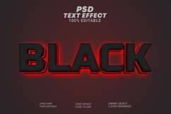 Black Red 3D Text Style Product Image 1