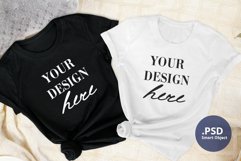 Black & White T-shirts Mockup on a Plain background PSD JPG Product Image 2