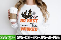 No Rest For The Wicked SVG Cut File,Halloween SVG Design PNG Product Image 2