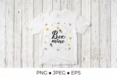 Bee mine hand lettering. Funny Valentine's Day sublimation. Product Image 2