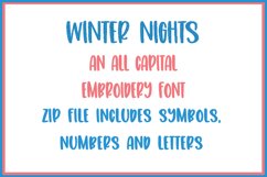 WINTER NIGHTS EMBROIDERY FONT Product Image 1