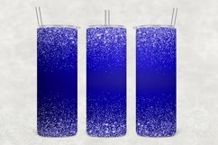 Blue Color Sparkle Glitter Tumbler Wrap Sublimation Product Image 1