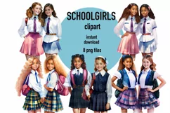 Back to school clipart, Black girl clipart, Teacher clipart Product Image 1