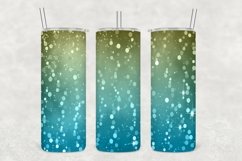 Blue Tan Tints Glowing Glitter Tumbler Wrap Sublimation Product Image 1