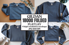 Gildan 18000 Sand Folded Flat Lay Mockups Product Image 1