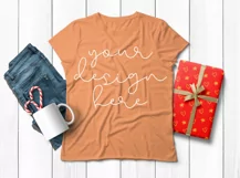 Christmas Theme Ladies/Women Wrinkled T Shirt Mock ups - 6 Product Image 6