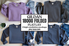 Gildan 18000 Sand Folded Flat Lay Mockups Product Image 1