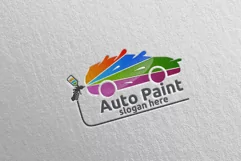 Car Painting Logo with Spray Gun and Sport Car Concept 7 Product Image 1