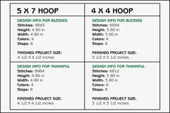 Blessed & Thankful Coasters - 4 x 4 and 5 x 7 Hoops Product Image 2
