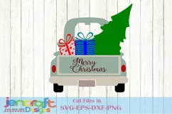 Christmas svg Tree in vintage truck svg cut file Product Image 2