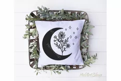 Moon Wildflowers svg, Botanical svg, bouquet cut file Product Image 3