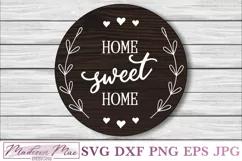 Home Sweet Home, Round Door Sign SVG Product Image 1