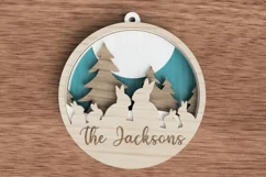 Christmas ornament laser cut file - Bunny family of 6 Product Image 1