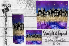 City skyline skinny tumbler 20 oz sublimation design Product Image 1