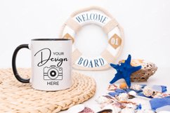Mug Mockup 11 Oz Blank White Coffee Cup Black Handle Summer Product Image 1