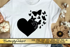 Butterfly Heart SVG PNG EPS DXF Files Butterfly SVG Cut File Product Image 3