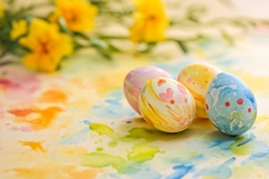 Easter eggs watercolour background Product Image 1