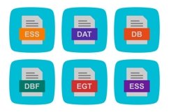 Set Of File Formats Icons Product Image 1