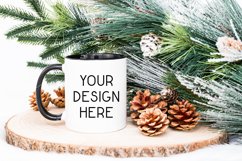 Mug Mockup Christmas 11 Oz White Coffee Cup Black Handle Product Image 1