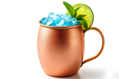 Copper mug with blue ice, lime, and mint garnish, refreshing Product Image 1