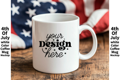 4th of July white 11oz blank coffee mug mockup Product Image 1