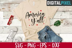 America Yall Svg, 4th Of July Svg, Independence Day Svg Product Image 2
