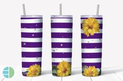 Sunflower Tumbler | Striped Skinny Tumbler Sublimation Product Image 7