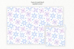 Watercolor Snowflakes Digital Paper - Seamless Patterns Product Image 3