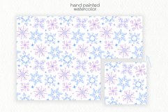 Watercolor Snowflakes Digital Paper - Seamless Patterns Product Image 3