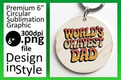 Elegant Circle PNG Keychain Design , Father's Day Product Image 1
