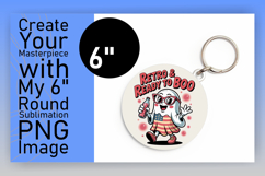 Stylish Circle PNG Sublimation Design , Funny Ghost Product Image 1