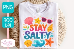 Summer T-shirt sublimation design, Stay Salty sublimation Product Image 2
