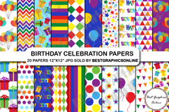 Birthday Party Celebration Digital Background Papers Product Image 1
