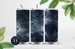 Bats Night Sky Pattern, Dark Gothic Bat Seamless Paper Product Image 2