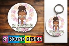 Cozy Circle Car Coaster Sublimation, Praying Woman Product Image 1