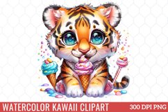 Watercolor Kawaii Clipart Product Image 1
