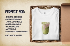 Rose Matcha Latte Clipart 4 PNG Product Image 3