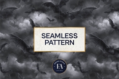 Bats Night Sky Pattern, Dark Gothic Bat Seamless Paper Product Image 3
