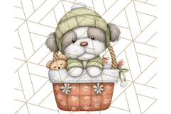 Christmas Pets in Pajamas Clipart PNG, Christmas Png Clipart Product Image 5