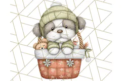 Christmas Pets in Pajamas Clipart PNG, Christmas Png Clipart Product Image 5