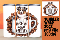 EYE-CATCHING 20oz Sublimation Tumbler , Coffee Dog Product Image 1