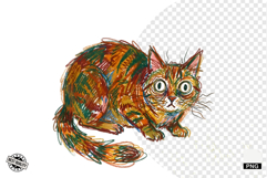Quirky Funny Autumn Cat Clipart Product Image 1