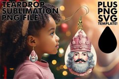 Whimsical Teardrop Earrings Art PNG, Christmas Product Image 1