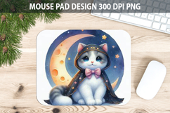 Watercolor Cat Mouse Pad Sublimation - Animal PNG Product Image 1